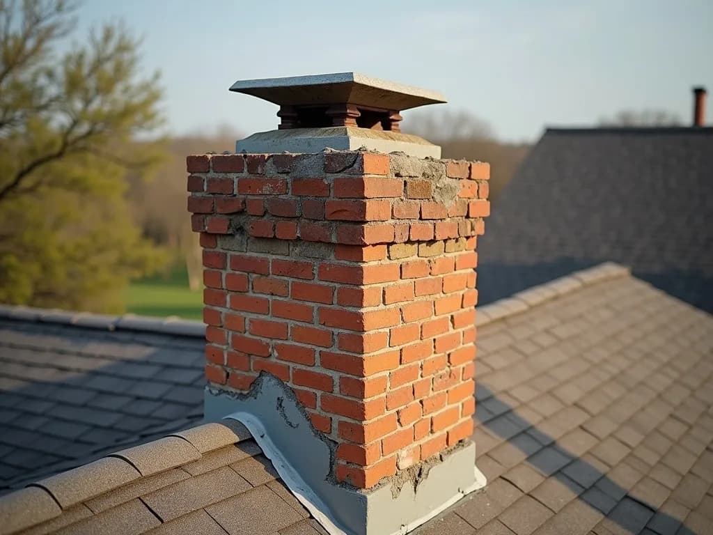 Crumbling chimney crown before rebuild
