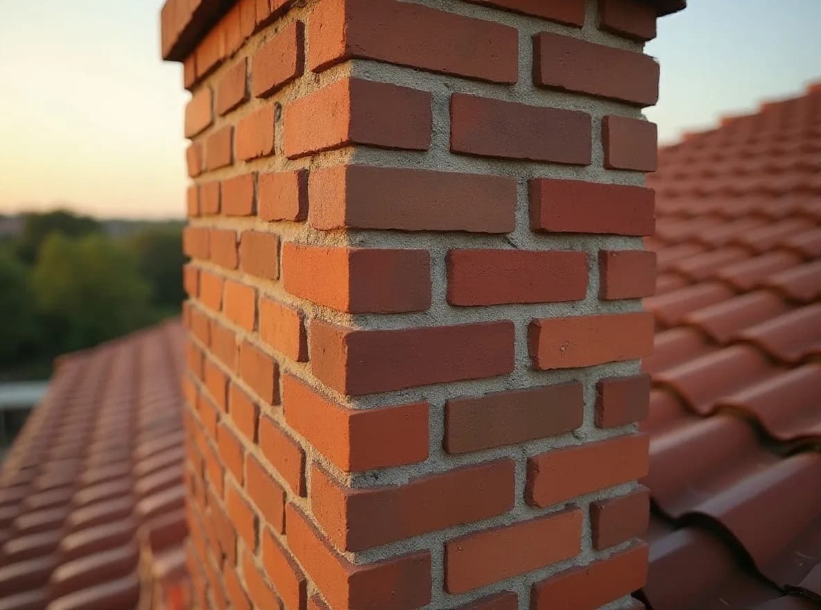 Repointed chimney with a new corbelled crown
