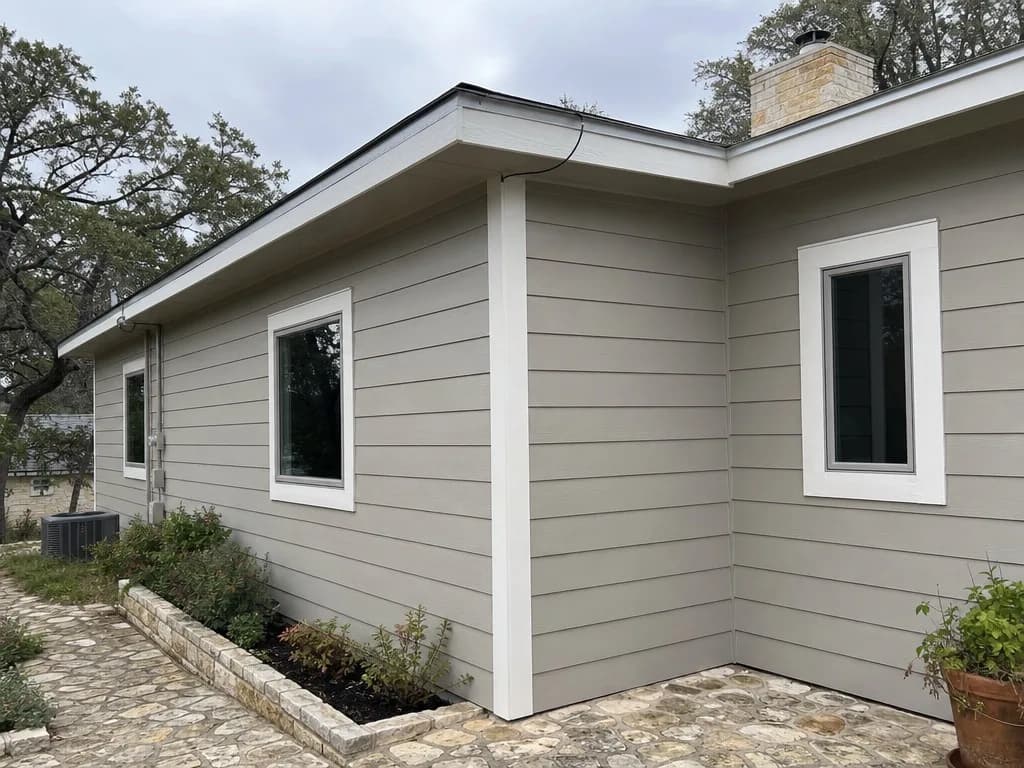 Fresh lap siding on a two-story home