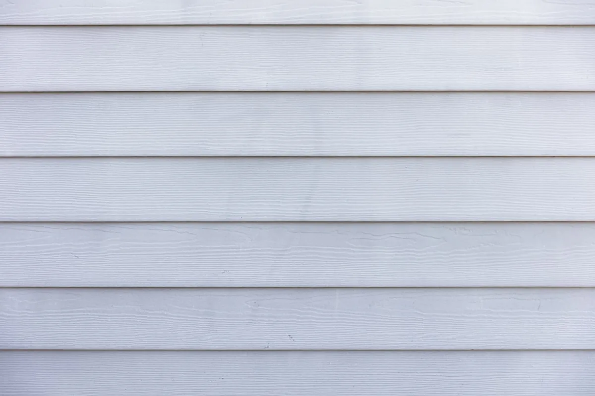 Clean vinyl lap siding up close